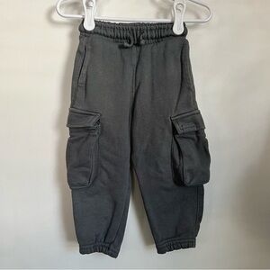 Zara baby boy Cargo Jogger Pants Sweatpants charcoal gray steel 12-18 months